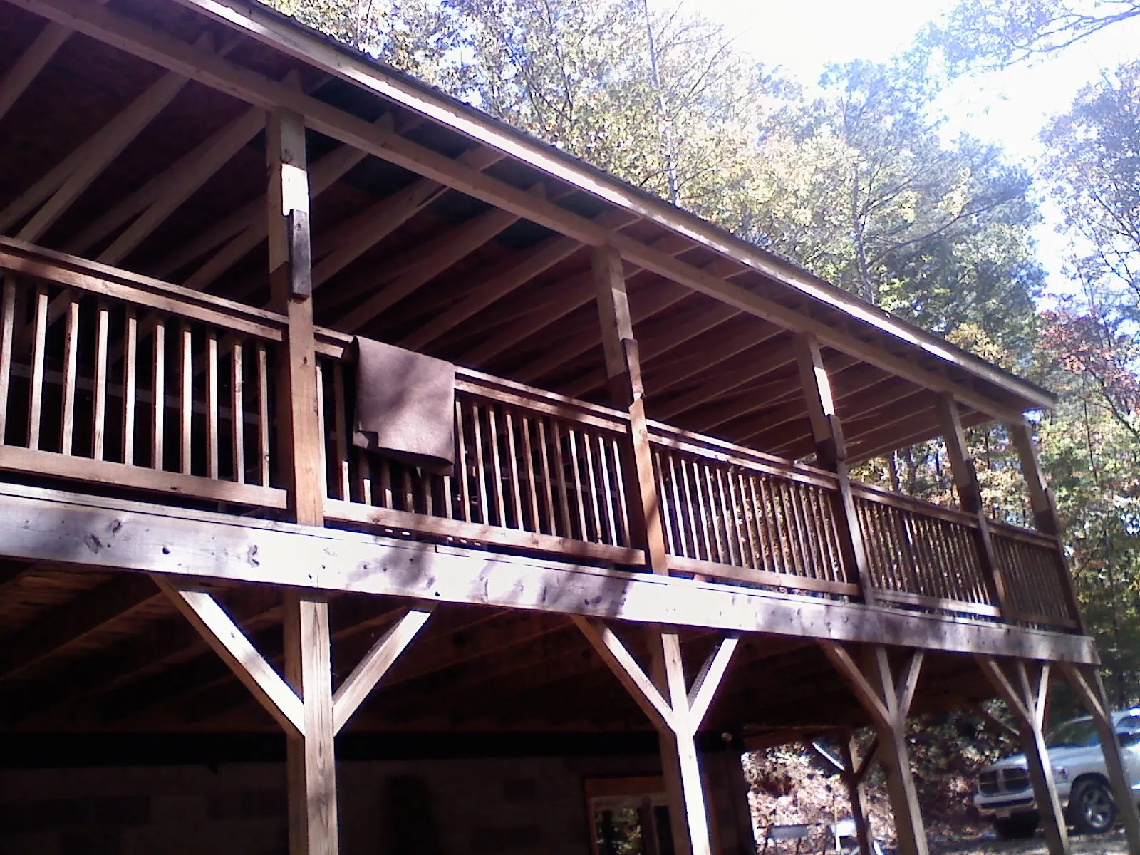 Timber framing under a new elevated porch and deck — Roof Leak Repair in Brightwaters by Roofing Brothers